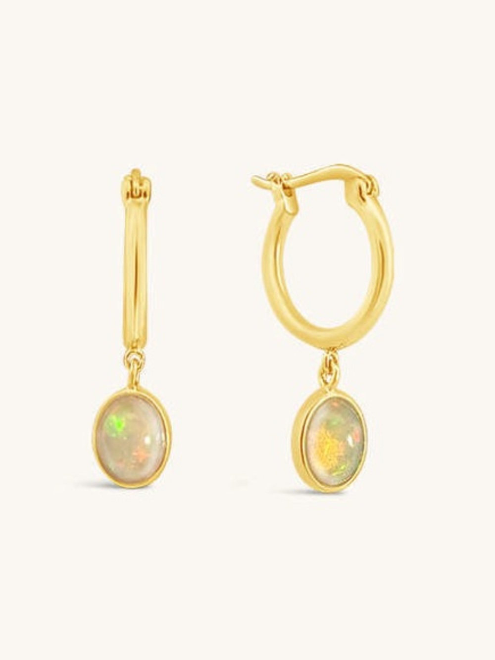 New Anthropologie x Sierra Winter Moonflower Opal Drop Hoop Earrings - Picture 1 of 7